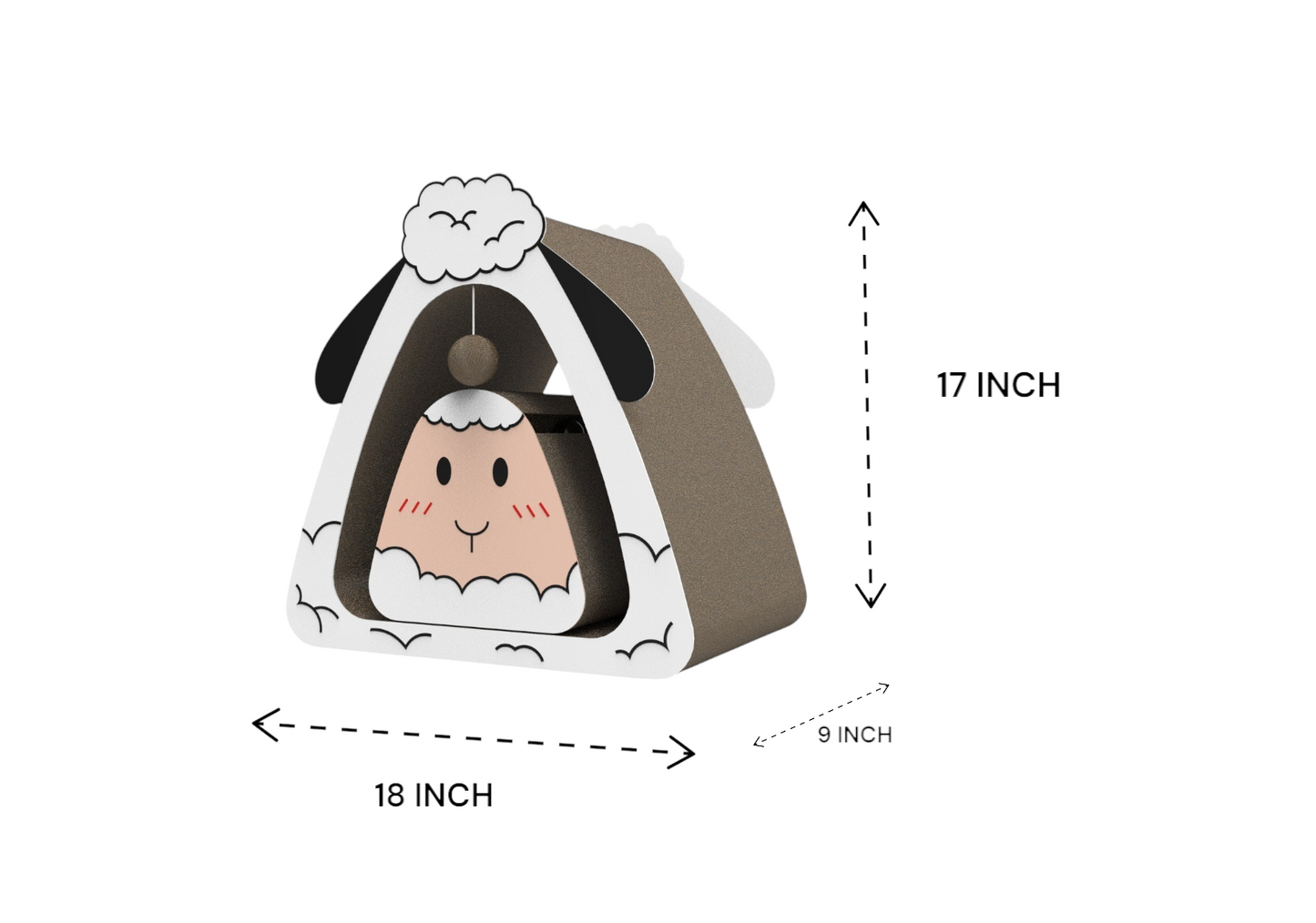 Sheep House Cat Scratcher – Double Layer Fun